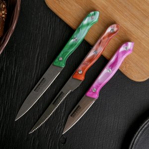 СИМА-ЛЕНД Набор ножей «Универсал», 3 шт: ножи: 8 см, 12 см, 13 см, цвет МИКС