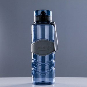 Бутылка для воды 1350 мл, с резиновой вставкой ромбик, на браслете, микс, 8.5х27 см