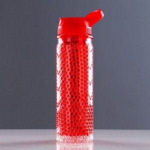 Бутылка для воды 500 мл, с соской, с гелем между стенками для охлаждения, микс, 26х7 см