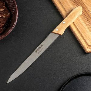 Нож для мяса большой «Гастрономический», лезвие 23,5 см, деревянная рукоять