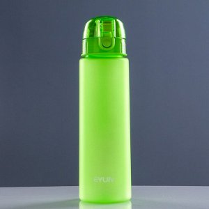 Бутылка для воды 800 мл, спортивная, на ремешке, матовая, микс, 7х25 см