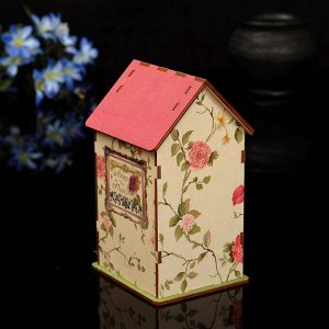 Чайный домик "Розы" с УФ-печатью, 8,5х9,5х16см
