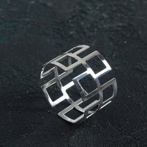 Кольцо для салфетки «Гео», 4,5-3 см, цвет серебро