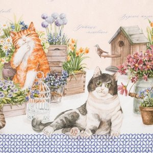 Скатерть Этель «Уютные коты», 180x147 см, 100% хлопок, саржа 190 г/м²