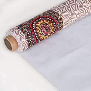 Клеенка столовая на ткани, ширина 137 см "Цветной узор", рулон 20 метров