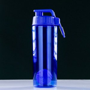 Шейкер-бутылка для воды 850 мл, с карабином и шариком, 24х9 см, микс