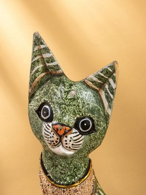 Сувенир «Кошка в ошейнике», 10x4x30 см, дерево, МИКС