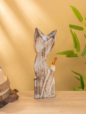 Сувенир «Кошка в ошейнике», 10x4x30 см, дерево, МИКС