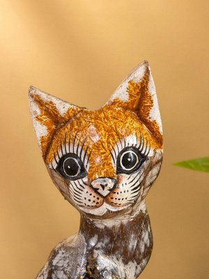 Сувенир «Кошка в ошейнике», 10x4x30 см, дерево, МИКС