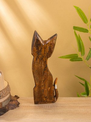 Сувенир «Кошка в ошейнике», 10x4x30 см, дерево, МИКС