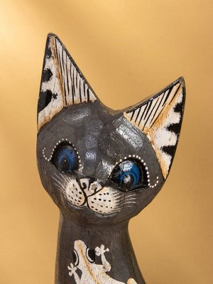 Сувенир «Кошка в ошейнике», 10x4x30 см, дерево, МИКС