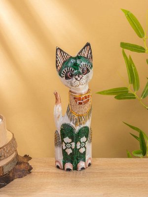 Сувенир «Кошка в ошейнике», 10x4x30 см, дерево, МИКС