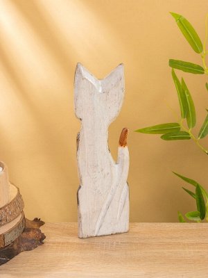 Сувенир «Кошка в ошейнике», 10x4x30 см, дерево, МИКС