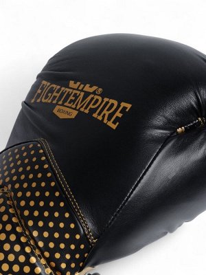 Перчатки боксёрские FIGHT EMPIRE, CLINCH, чёрно-золотые, размер 8 oz