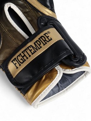 Перчатки боксёрские FIGHT EMPIRE, CLINCH, чёрно-золотые, размер 8 oz
