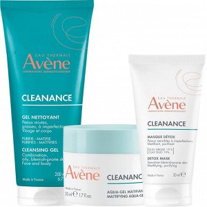 Авен Программа Cleanance комплексный уход: гель 200 мл + аква-гель 50 мл + маска 50 мл (Avene, Cleanance)