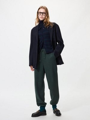 UNIQLO - флисовые утеплённые джоггеры, увеличенная длина - 59 DARKGREEN