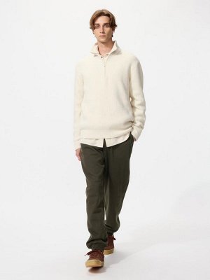 UNIQLO Heattech – флисовые термо-джоггеры с начёсом, увеличенная длина - 57 OLIVE