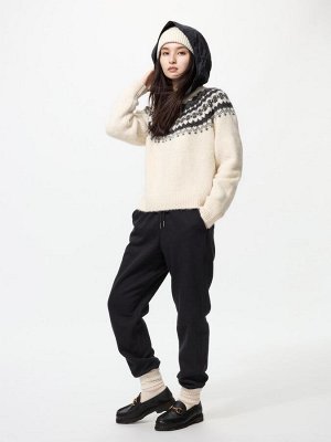 UNIQLO Heattech – термо-джоггеры с флисовой подкладкой - 09 BLACK