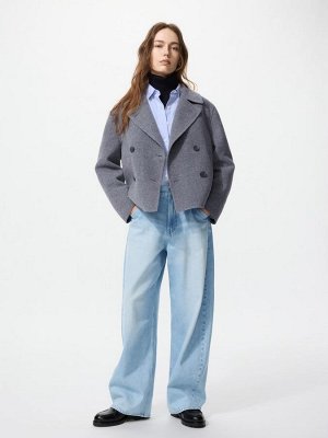 UNIQLO - двухстороннее укороченное пальто в расслабленном крое - 69 NAVY