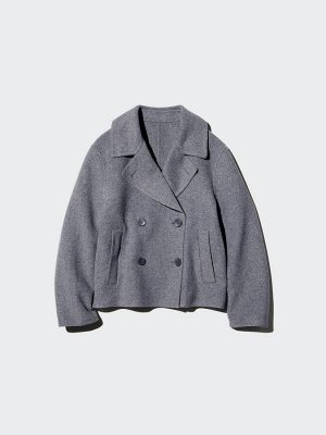 UNIQLO - двухстороннее укороченное пальто в расслабленном крое - 69 NAVY