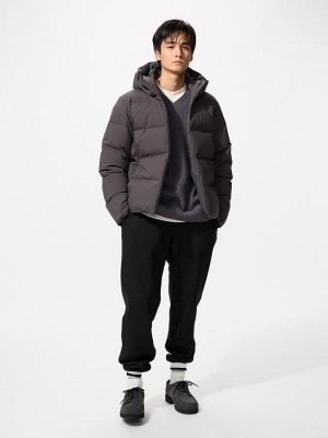 UNIQLO Heattech – флисовые термо-джоггеры с начёсом - 09 BLACK