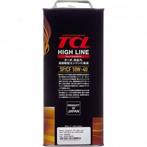 Масло моторное TCL High Line 10w40, синтетическое, API SP/CF, универсальное, 4л, арт. H0041040SP
