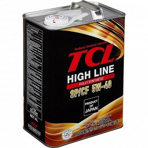 Масло моторное TCL High Line 5w40, синтетическое, API SP/CF, универсальное, 4л, арт. H0040540SP