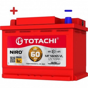 Аккумулятор Totachi Niro MF 56065 VL LN2R/L2R(H5R), 60Ач, CCA 600А, обслуживаемый, арт. 90160