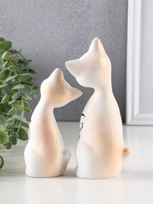 Набор фигурок керамика «Love Коты ушастые», 2 шт., в цветочек, 13x6x17 см