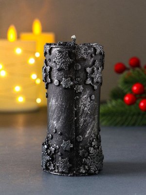 Свеча-цилиндр «С Новым годом», 55x105 мм, т. синяя