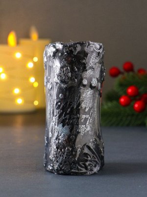 Свеча-цилиндр «С Новым годом», 55x105 мм, т. синяя