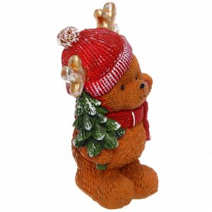 Фигурка новогодняя "Мишка с ёлочкой" 16*11*23 см