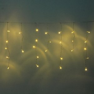 Гирлянда для дома БАХРОМА "Мерцание" ш3м*в30/50см 120 ламп LED, прозрачн.провод, авторежим, IP-20, Теплый белый (возможность соединения)