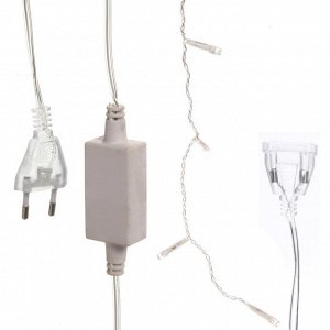 Гирлянда для дома БАХРОМА "Мерцание" ш3м*в30/50см 120 ламп LED, прозрачн.провод, авторежим, IP-20, Теплый белый (возможность соединения)