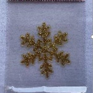 Наклейка  "Золотая снежинка" 15*20, золото
