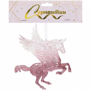 Подвеска "Волшебный Пегас" 13*12,5 см, Белый/Розовый