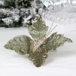 Украшение новогоднее "Волшебная бабочка" 24*14 см, Изумруд/шампань