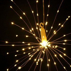 Гирлянда для дома на батарейках "Сфера" 160 ламп LED, d - 30 см, 2 реж.,IP-20, (3хАА), Теплый белый