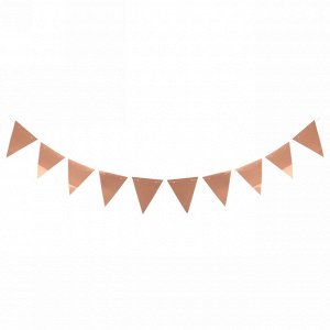 Растяжка "Праздничные флажки" 2,5 м 13*17,5 см Глянец, (10 штук), шампань