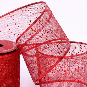 Лента для декорирования "Мерцание" 10 см, 2,7 м, Красный