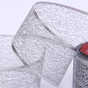 Лента для декорирования "Сказка" 6,3 см, 2,7 м, Серебро
