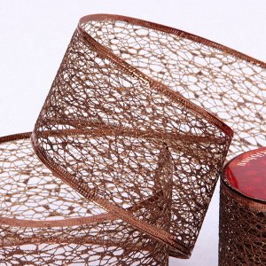 Лента для декорирования "Сказка" 6,3 см, 2,7 м, Шоколад
