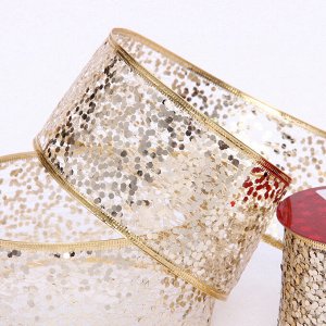 Лента для декорирования "Волшебные искры" 6,3 см, 2,7 м, Шампань