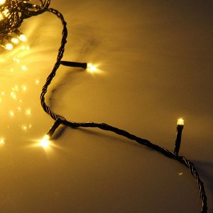 Гирлянда для улицы 40м 400 ламп LED чёрный провод, 8 реж, IP-54, Теплый белый (возможность соединения)