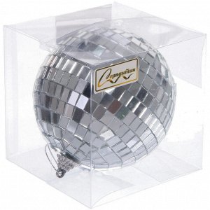 Новогодний шар 10 см "Shining Disco", Серебро