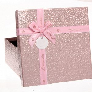 Коробка подарочная "Текстура" 27*27*11,5 см, розовый