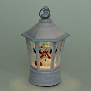 Сувенир с подсветкой "Фонарь-Снеговик" 8*7*14 см