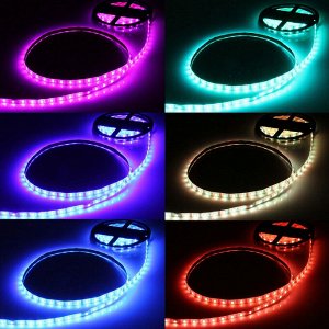 Гирлянда для дома Лента светодиодная самоклейка 5м*10мм, 270 ламп LED, 7 цветов, с пультом, степень защиты IP64