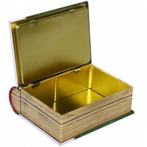 Банка жестяная "Книга" 11,5*10*3,8см Дед Мороз с подарками